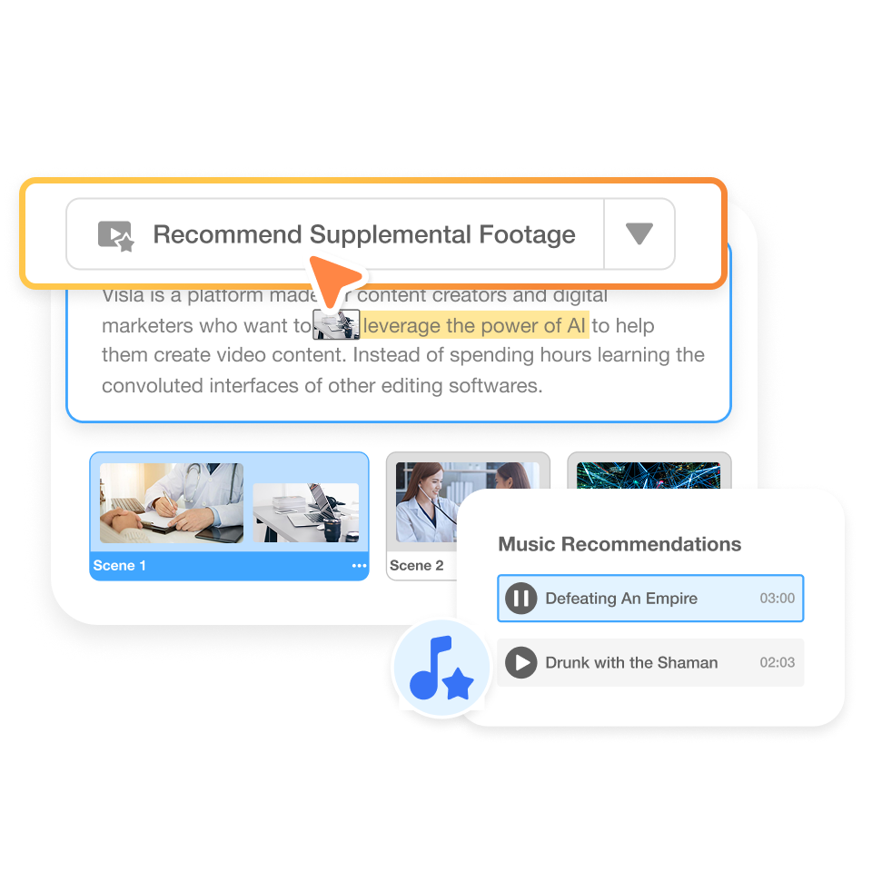 AI-generated video draft created with Visla’s physician training video creator including visuals, music, and narration.